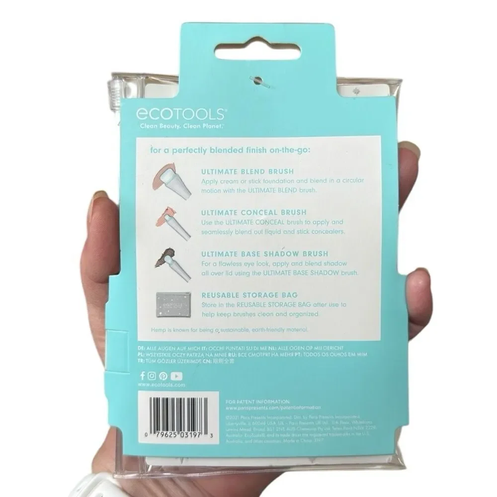 EcoTools All Eyes On Me Limited Edition Mini 360 Brush Set with Aqua Accents